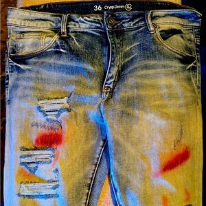 Premium Denim Crisp Jeans. Skinny stretch fit jeans. Size 36 waist by 32 length.